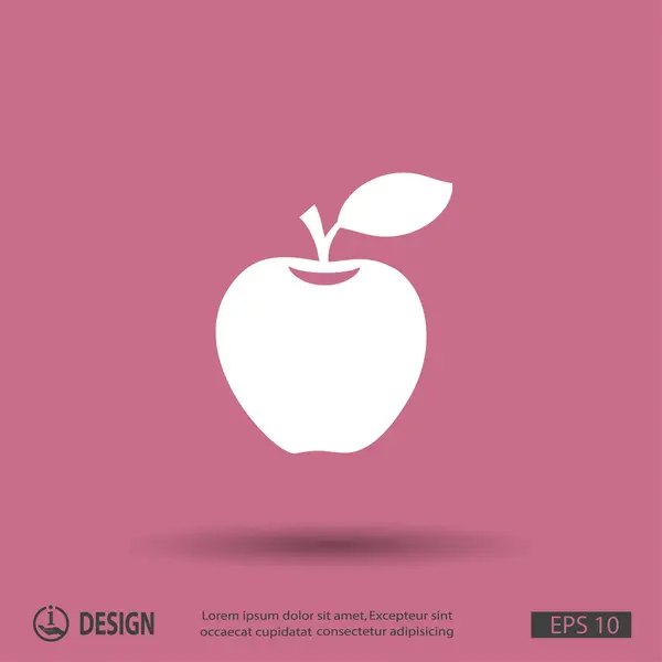 Pictograph av apple platt design ikon — Stock vektor