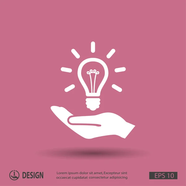 Hand with light bulb icon — Stock Vector