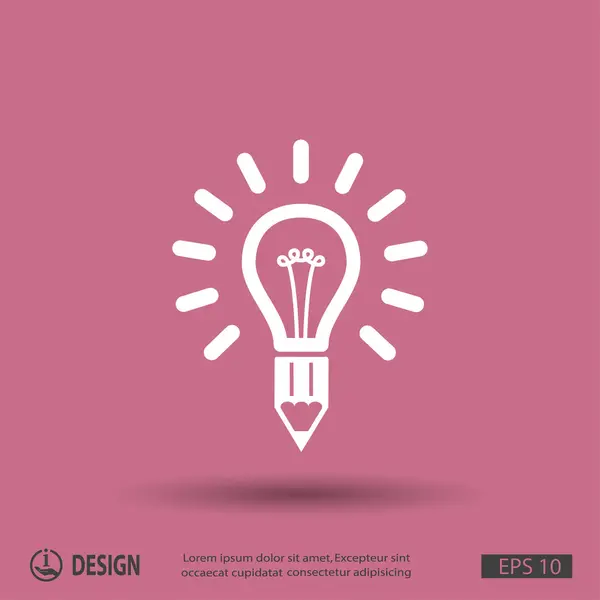 Light bulb platt design ikon — Stock vektor