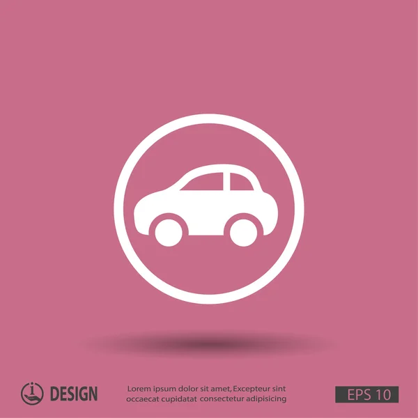 Pictograph of car flat design icon — Stock Vector