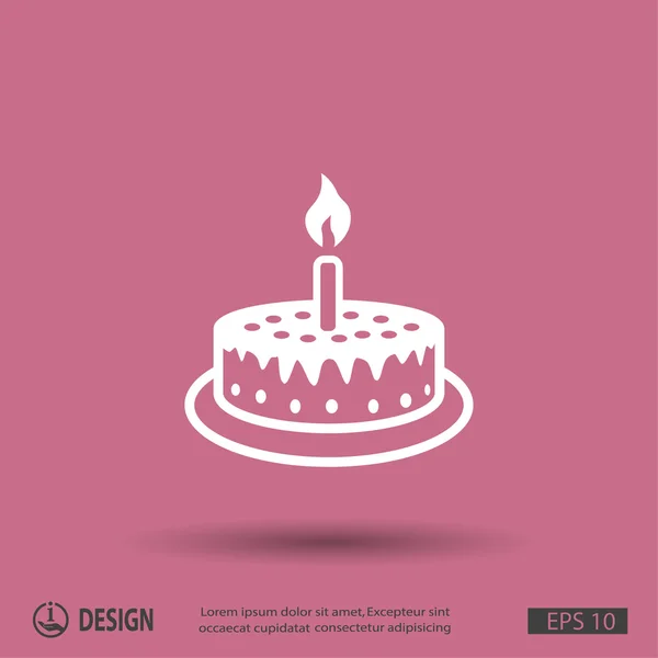 Holiday cake icona del design piatto — Vettoriale Stock