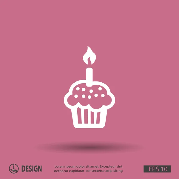 Holiday cake flat design icon — Stock Vector