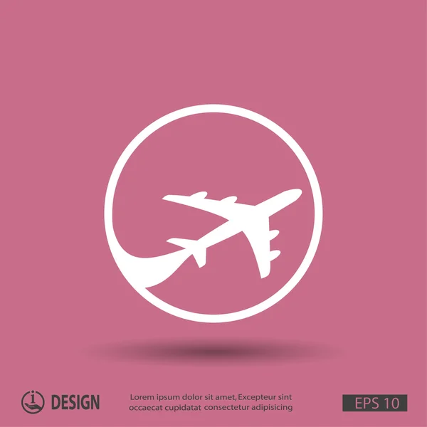 Airplane flat design icon — Stock Vector