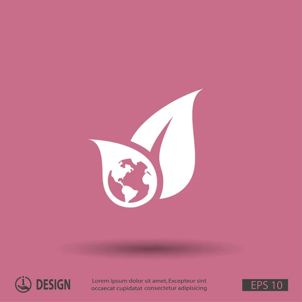 Ícone de design plano Eco — Vetor de Stock