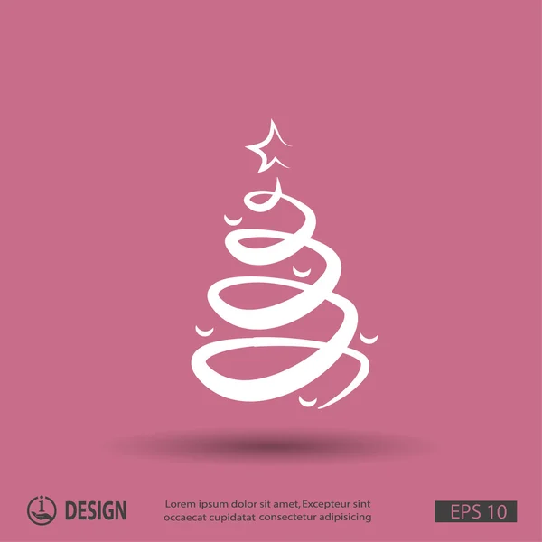 Árbol de Navidad icono de diseño plano — Archivo Imágenes Vectoriales