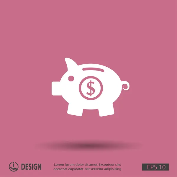 Pictograph of pig moneybox icon — Stock Vector