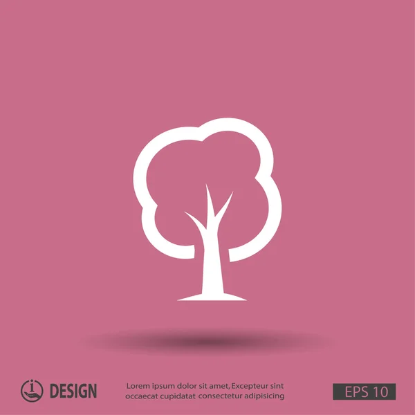 Plochý design ikona stromu — Stockový vektor