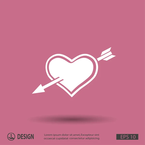 Heart with arrow icon — Stock Vector