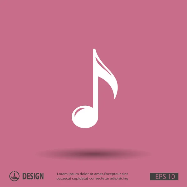 Musik Note flache Design-Ikone — Stockvektor