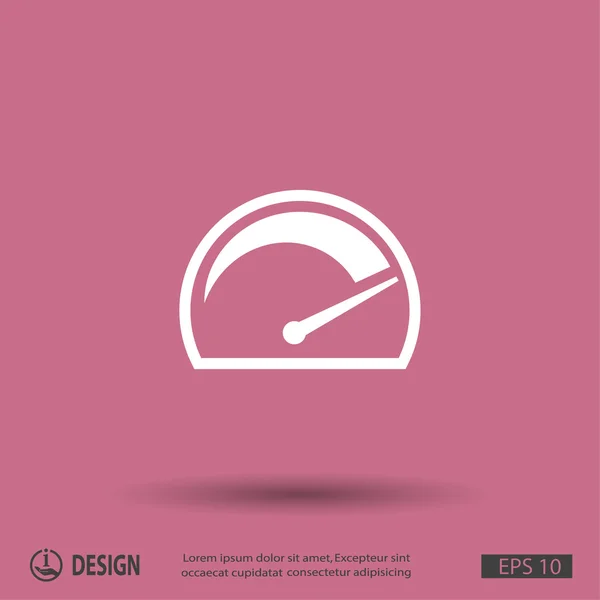 Ícone de design plano do velocímetro — Vetor de Stock
