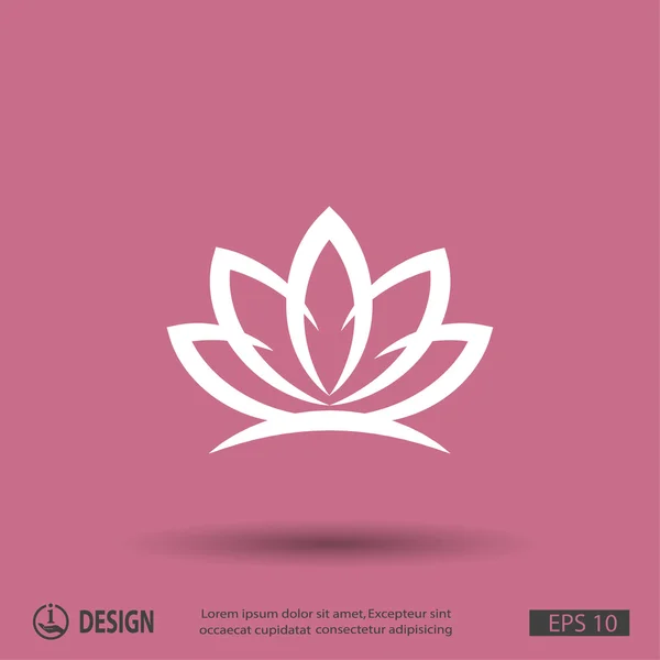 Ikon desain datar Lotus - Stok Vektor