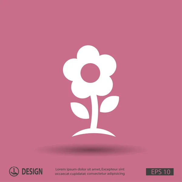 Flower flat design icon — Stock Vector