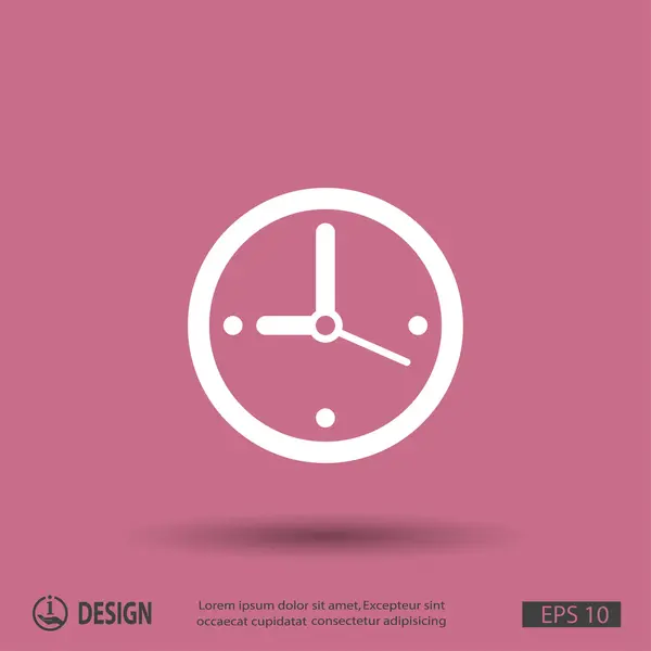 Pictograma de relógio, design plano — Vetor de Stock
