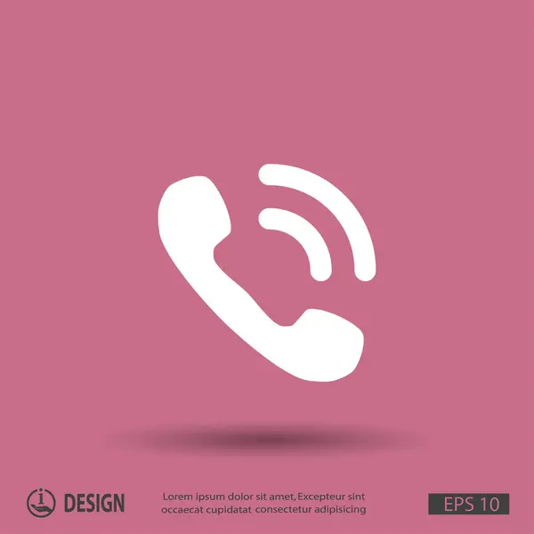 Pictograma de telefone, design plano — Vetor de Stock