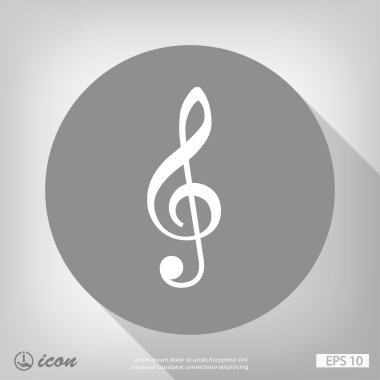 Müzik anahtar düz tasarım simgesi