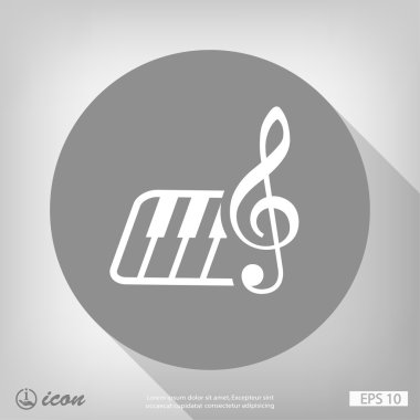 müzik anahtar ve klavye simgesi