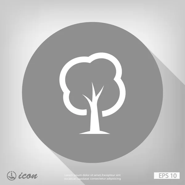 Árbol icono de diseño plano — Vector de stock