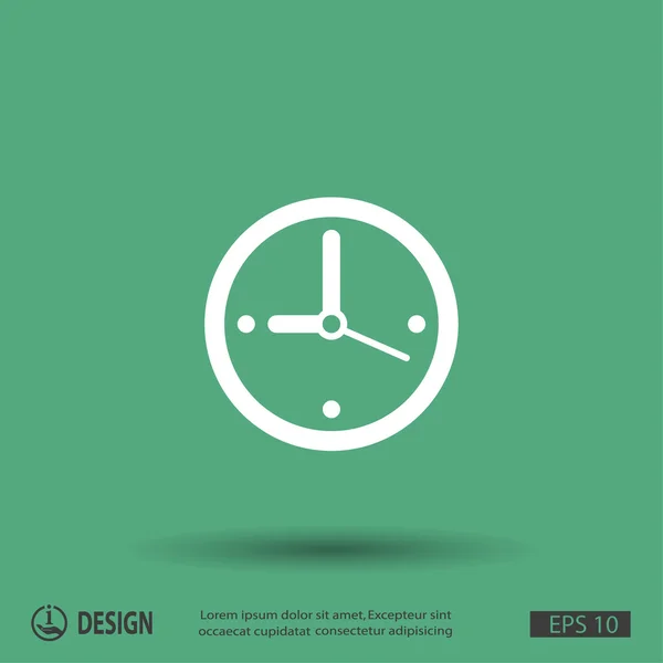 Pictograph of  clock, flat design — Stock Vector