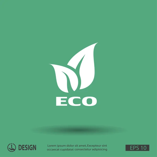 Ícone de design plano Eco — Vetor de Stock