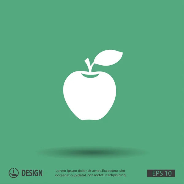 Pictografía de manzana icono de diseño plano — Vector de stock