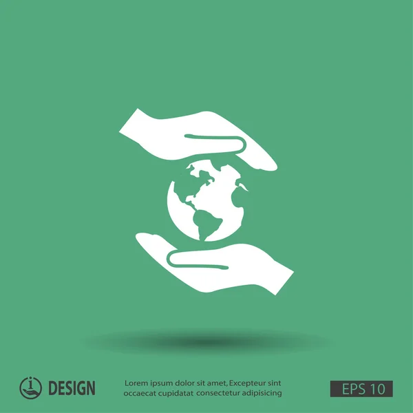 ग्लोबल फ्लॅट डिझाइन चिन्ह हात — स्टॉक व्हेक्टर