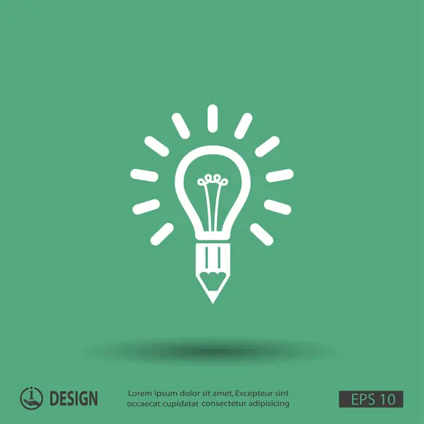 Light bulb flat design icon — Stock Vector