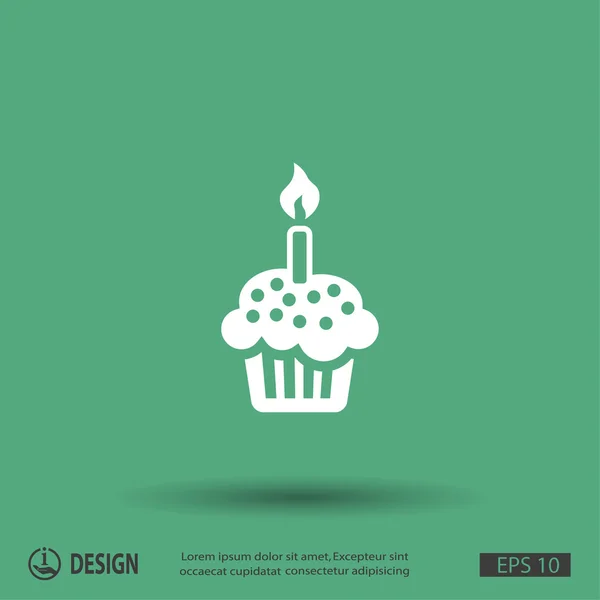 Urlaub Kuchen flache Design-Ikone — Stockvektor