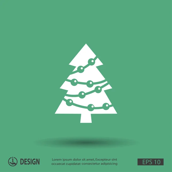 Árbol de Navidad icono de diseño plano — Archivo Imágenes Vectoriales