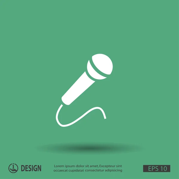 Mikrofon flache Design-Ikone — Stockvektor