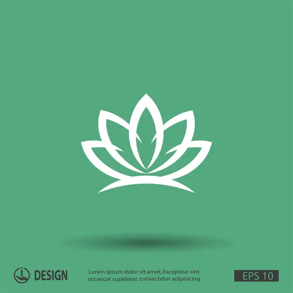 Lotus flat design icon — Stock Vector