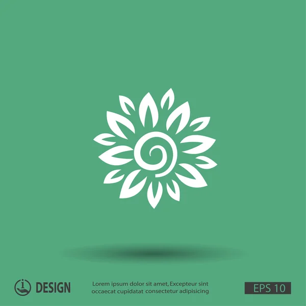 Çiçek düz tasarım simgesi — Stok Vektör