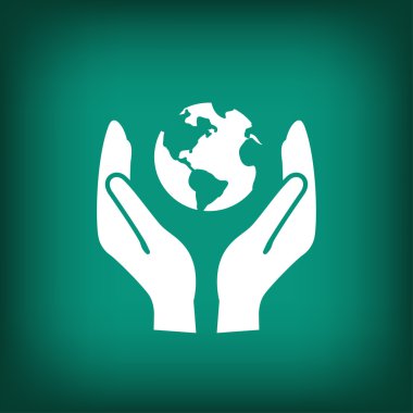 Düz tasarım simge ile el