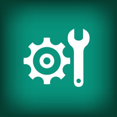 Dişli anahtar düz tasarım simgesine ile