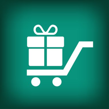 Alışveriş sepeti hediye simgesi ile resim