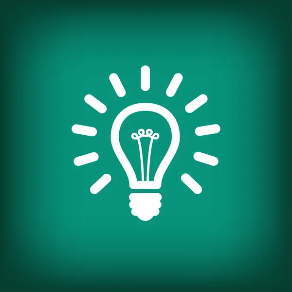 Ampoule design plat icône — Image vectorielle