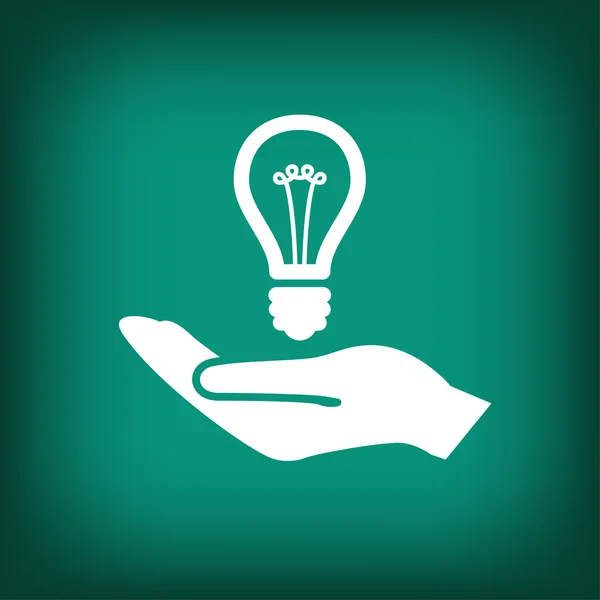 Hand with light bulb icon — Stock Vector