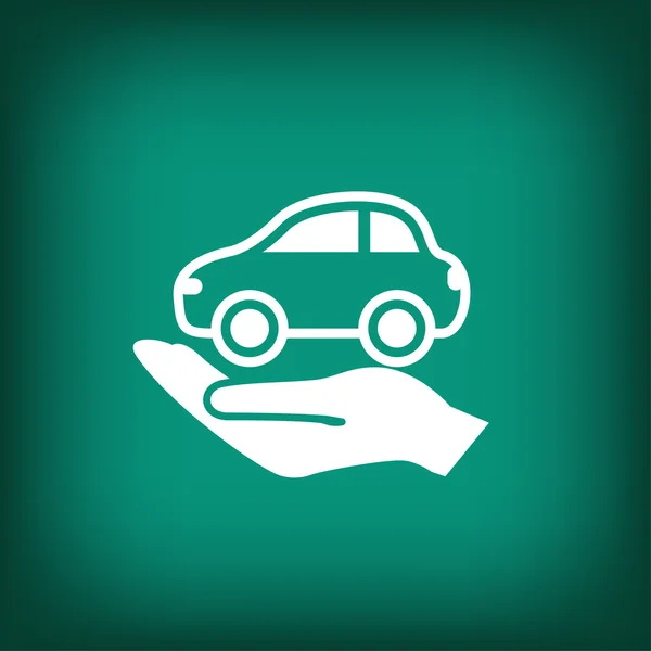 Main avec icône de voiture — Image vectorielle