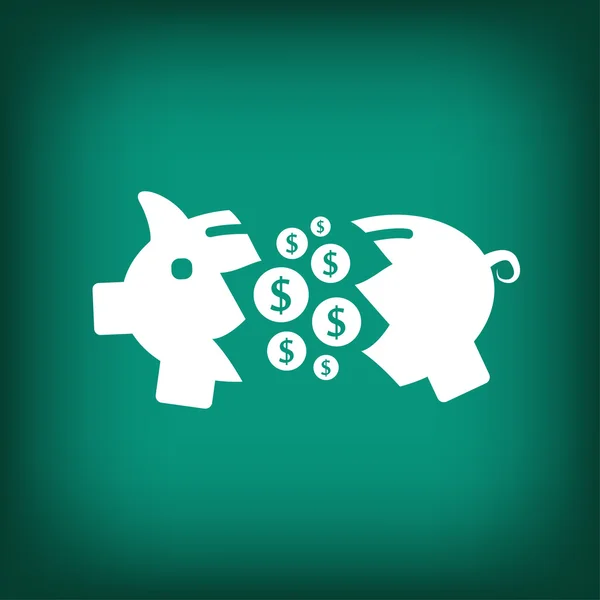 Varken moneybox plat ontwerp pictogram — Stockvector