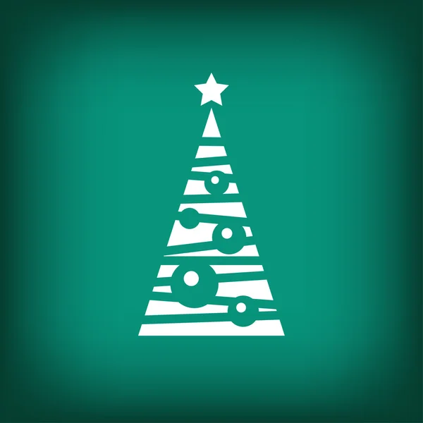Noel ağacı düz tasarım simgesi — Stok Vektör