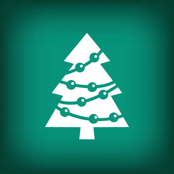 Kerstboom platte ontwerp pictogram — Stockvector