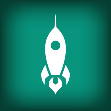 Roket düz tasarım simgesi