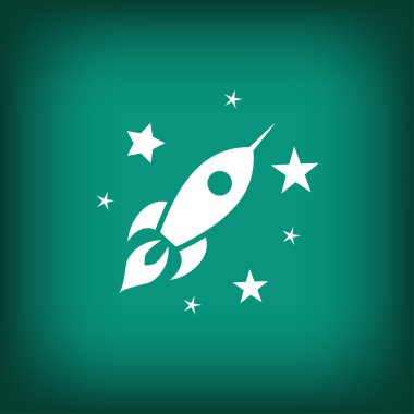 Roket düz tasarım simgesi