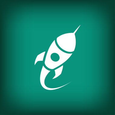 Roket düz tasarım simgesi