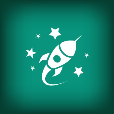 Roket düz tasarım simgesi