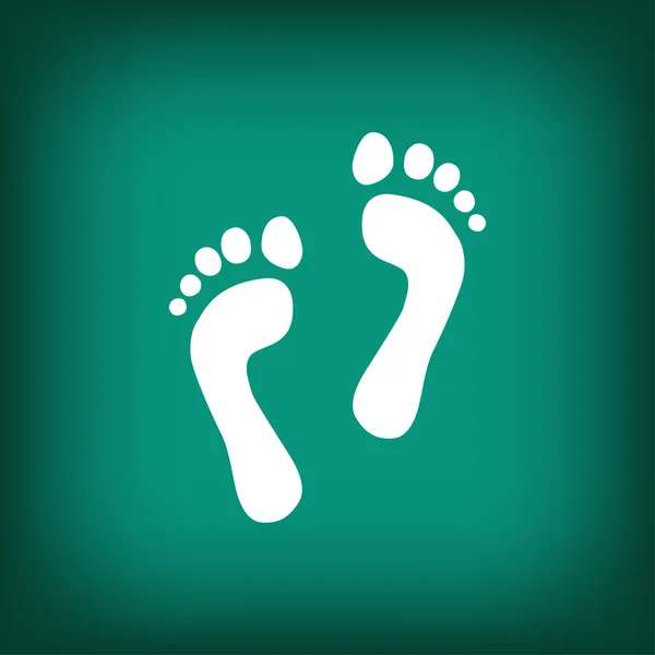 Footprints flat design icon — Stock Vector