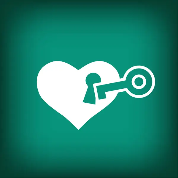 Heart with key icon — Stock Vector