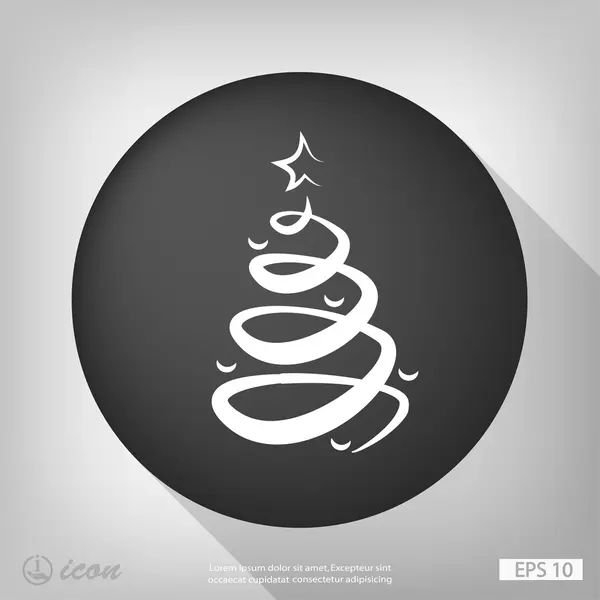 Weihnachtsbaum flache Design-Ikone — Stockvektor