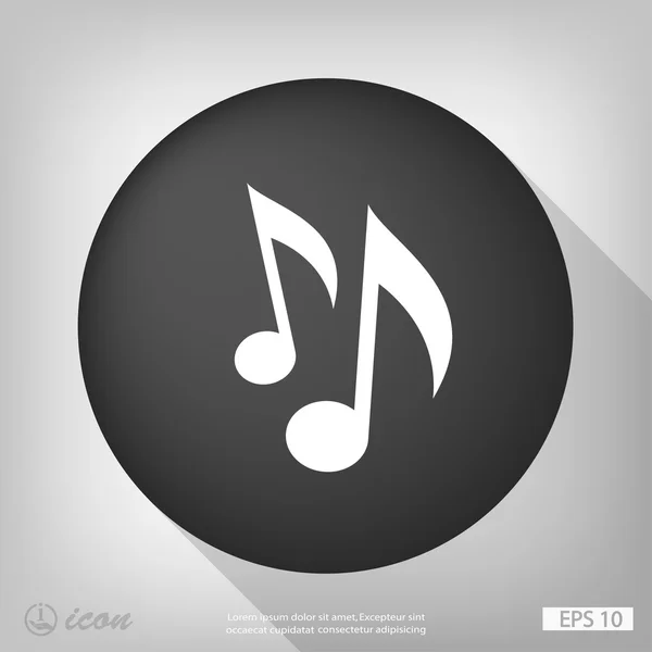 Notes de musique icône design plat — Image vectorielle