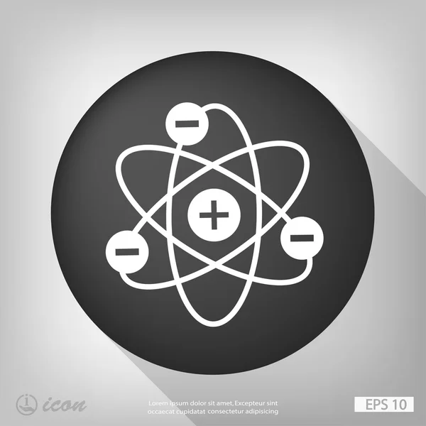 Atom flat design icon — Stock Vector