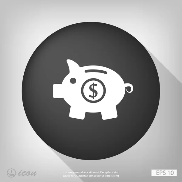 Varken moneybox plat ontwerp pictogram — Stockvector